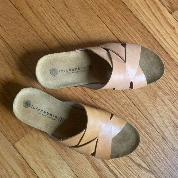 Leather Wedge Criss Cross Sandals 36 - Picture 5 of 6